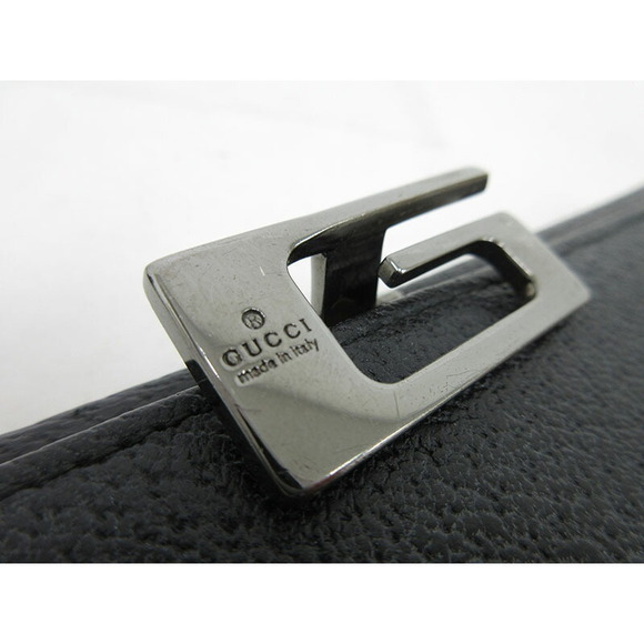 Gucci Double Hook Long Wallet Black Leather - Picture 6 of 12